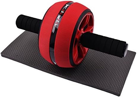 MAXSPT Ab Roller with Knee Mat, Exercise &amp; Strengthen Your Abs in Office, Outdoor, Gym and Your Home (BLACK-RED)