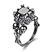 Women Skull Rings Gothic Jewelry (Purple CZ, 9)