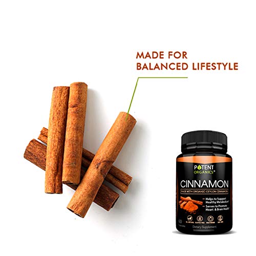 image for Potent Organics 100% Ceylon Cinnamon – Pure Extract 1200mg - 60 Easy