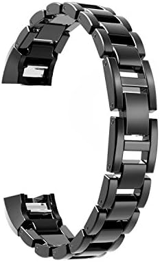Fitbit Alta Metal Bands, SailFar Stainless Steel Replacement Accessory Bracelet Strap Wrist Watch Band Small Large for Fitbit Alta, Men/Women(Black, Stainless Steel)