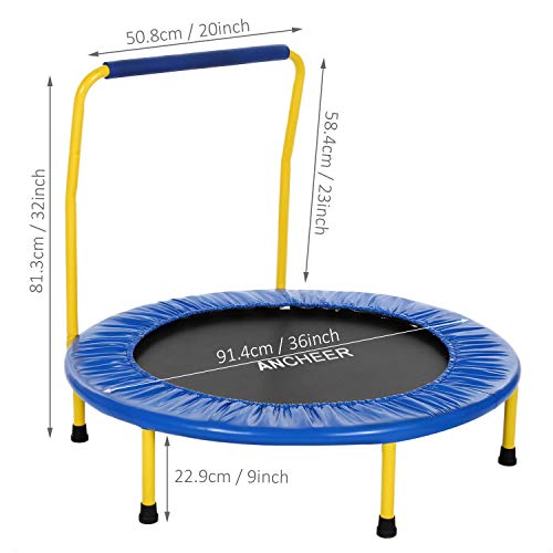 ANCHEER-Trampolin-Kinder-36-Inch-Mini-Trampolin-fuer-DrinnenKlappbar-Fitness-Kindertrampolin-IndoorKind-Minitrampolin-mit-Haltegriffmit-Haltegriff-Belastung-Bis-75kg