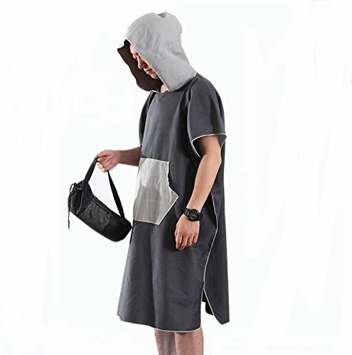 Quibine beach surf poncho,thick microfiber wetsuit changing towel,Hooded Short Sleeve Towelling Change Dry Robe