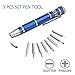 KUMA KU-20005 8-in-1 Precision Pocket Screwdriver Set, Phillips & Slotted, Multipurpose Aluminum Handle Pen Tool Kit