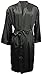 EPYA Luxury Men's Women's Long Kimono Robe Bridal Satin Robe Sleepwear, Black