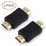 YOQXHY HDMI Adapter,HDMI Male to Male Coupler Extender Connector for HDTV 1080P HDMI Cable Extension Converter,(2-Pack)