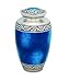 Star Legacy's Mediterranean Mystic - Blue Metal Cremation Adult Urn for Human Ashes w Velvet Bag