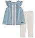 Tommy Hilfiger Little Girls' Tunic Set, Light Wash Blue/Egret, 6