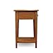 Leick Home Haven Ridge Accent Table, Solid Wood End Table, Square Side Table, Black Hardware, 1 Drawer, Display Shelf, Easy Assembly, Medium Oak, 15 in x 15 in x 24 in, 9041-MED