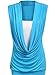 OURS Women's Ruched Cowl Neck Contrast Insert Sleeveless Stretch Vest T-Shirt Top
