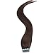 TheFashionWay Brazilian Human Hair Extensions Tape in Silky Straight Weft Remy Virgin Hair (16 inches, 2)