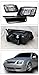 Topline Autopart Euro Black Head Lights Signal+Aluminum Mesh Grill Grille 99-05 Vw Jetta Bora Mk4