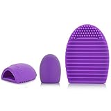 DZT1968® Silicone Gel Makeup Washing Brush Cleaner Egg Scrubber Tool (Purple)