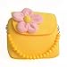 Aligle Little Girl Beauty Set Plush Flower Handbag + 2 Hair Clip + Necklace and Bracelet (Yellow)