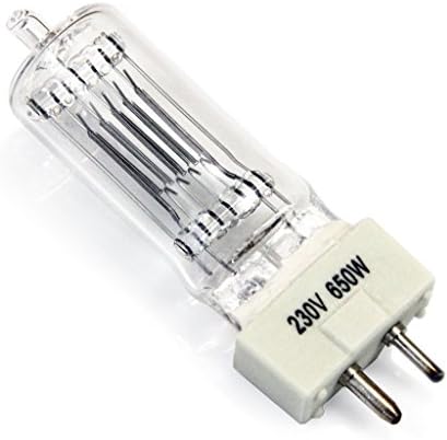 Boryli （2pieces ） FRK 650 Watt, 120 Volt Quartz Halogen Lamp, 3200 deg.K, Approximate Life: 150 Hours Halogen Bulb for 650W Fresnel light 110V-240V (2 PACK)