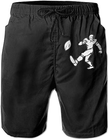 Rugby Players Mens Concise Quick Dry Lightweight Boardshorts Loose Fit Tie Waist Bathing Swim Trunks With Pockets For Surf Running Swimming Watershort