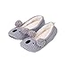 MiYang Women's Super Soft Lovely Animal Ballerina Slipper Grey L