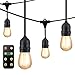 Mpow Upgraded 49Ft LED Outdoor String Lights, Ambiance Adjustable 150W Remote Control Dimmer, Dimmable 1.5W Vintage Bulb (1 Spare), Heavy Duty Waterproof Edison String Light for Patio Backyard (Black)