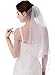 emondora 2-Tier Wedding Veil White Beaded Bridal Veil Short Wedding Veil With Rhinestones Bachelorette Veil For Bride