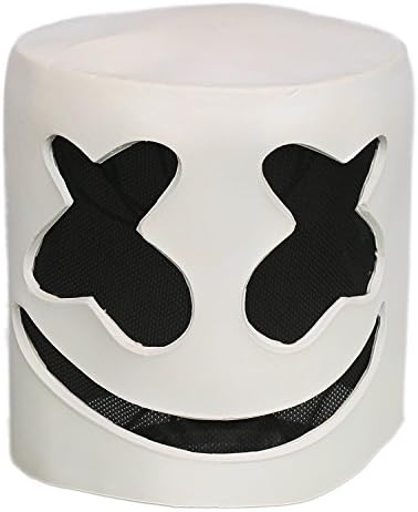Marsh Mello Helmet Deluxe White Mask Full Head Cosplay Masque Xcoser