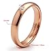 4mm Domed Tungsten Carbide Ring Rose Gold Plated CZ Inlay Engagement Band Highly Polished