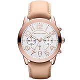Michael Kors Mercer Chronograph White Dial Rose Gold-Tone Steel Ladies Watch MK2283