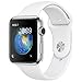Apple Watch Series 2, 42mm Stainless Steel Case with White Sport Band (Renewed)