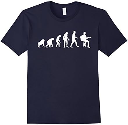 Mens Guitar Evolution T Shirt - Funny Guitar Musician Evolution Large Navy