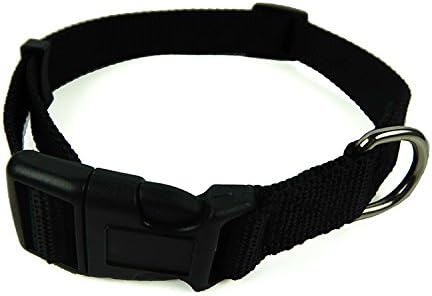 Dog Collar, Pet Durable, Adjustable Nylon 1- Inch by Smizel (Black)