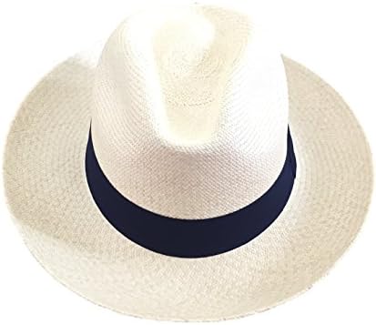 Chambers Bay Grade 4 Authentic Panama Hat by HMD Ecuador 100% Handmade Toquilla Straw (M, NAVY BLUE)