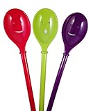 Zak Designs Happy Face Melamine Slotted Serving Spoon Bundle: Red 12-1/2