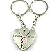 Liroyal Couple Keychain Keyring - I Love You Heart + Key - Lover Sweetheart Gift for Valentine's Day/Wedding Anniversary/Birthda(1 pair)