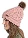Brook + Bay Pom Pom Beanie Winter Hat for Women - Faux Fur Pompom Warm, Thick & Chunky Soft Cable Knit Hats - Cute & Trendy Cold Weather Knitted Caps - Stylish & Trendy Snow & Ski Beanies for Ladies