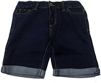 Tractor Girls Stretch Bermuda Denim Shorts Adjustable Inner Waist (12, Dark Wash)