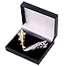 2pc Metal Alloy Mens Fashion Tie Clips Pins and Necktie Bar Silver Gold Tone Set for Skinny Neckties with Gift Box