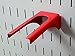Wall Control 1-1/4 Inches Handle Bracket Slotted Metal Pegboard Hook- Red (10-HH-2050 R)