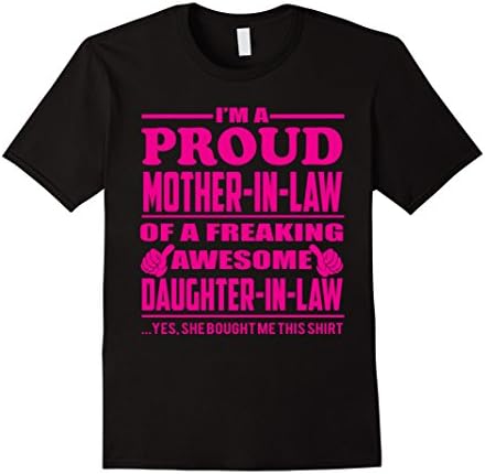 Men's Proud Mother in Law of Awesome Daughter in Law Shirt 2XL Black