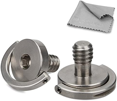 100% Stainless Steel, Patuo 1/4 Inches D Ring Hex Screw Camera Quick Release Screw Adapter Tripod Screw Connecter Camera Rig Accessories- 2 Pack