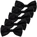HDE Men's Wedding Party 5-Pack of Solid Color Formal Adjustable Pre-Tied Tuxedo Bow Ties (Black)
