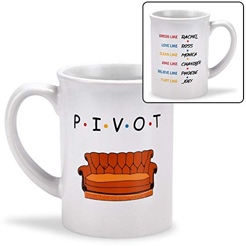 Funny Coffee Mug, Dress Like Rachel, Love Like Ross PIVOT Couch Sofa Friends TV Shows Coffee Tea Cup, 20 Ounce Ceramic Coffee Cup, Novelty Gifts Funny Mugs for Christmas Thanksgiving Men Women  Office