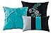 Chezmoi Collection Napa 7-Piece Luxury Leaves Scroll Embroidery Bedding Comforter Set (King, Teal/Gray/Black)