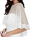 Grettytling Lace Wrap Shawl with Embroidered Lace Tulle Wedding dress cover up
