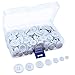Sunmns 160g Buttons Round Resin Sewing Button with Storage Box, 4 Holes 7 Sizes (White)