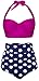 Fancyskin Women's Vintage Polka Dot Halter High Waisted Swimsuits Bikinis