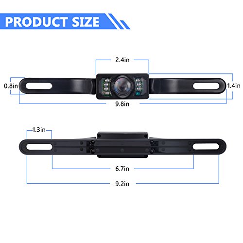 Bestfy Car Rear View Reversing Backup Camera with IP67 Waterproof Rating, 170Â°Perfect View Angle & 7 Infrared Night Vision LED Lights, Universal Vehicle Backup Camera System for RV, Truck, Bus