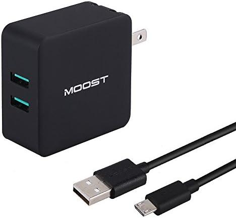 Quick Charge 3.0 USB Wall Charger 2-Port Adaptive Fast Charger Foldable Plug Quick Charger Android Portable Charger for Galaxy S7/S6/Edge, Note4/5, Nexus 6, LG G5/V10 HTC 10 with 3.3ft Micro USB Cable