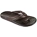 OLUKAI Mea Ola Men's Leather Beach Sandals, Soft & Durable Flip Flops, Arch Support & Comfort Fit, Enhanced Grip & Traction, Dk Java/Dk Java, 9