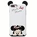 Dual-Layer Minnie Mouse Bow Tie Finger Ring Holder Case for iPhone 7Plus 8Plus Black White Hard Plastic Shockproof Thick Protective Shockproof Skidproof Disney Cartoon Cute Lovely Hot Girls Teens Kids