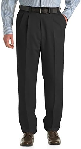 Oak Hill DXL Big and Tall Waist-Relaxer Pleated Microfiber Pants
