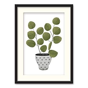 Black Framed Canvas Wall Art Nordic Style Plant Home Artwork Decoration for Living Room, Bedroom - 23x31 inches