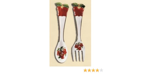 Amazon Com Apple 2 Pc Large 17 Spoon Fork Wall Decor Set New